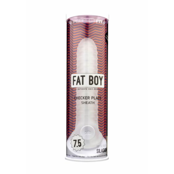 Fodero Stimolante a Onde Fat Boy - Penienvelopante (19cm) - Bianco Latte