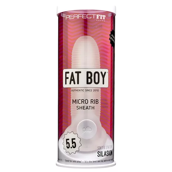 Perfect Fit - Fat Boy Micro a coste - guaina per pene (15 cm, bianco)