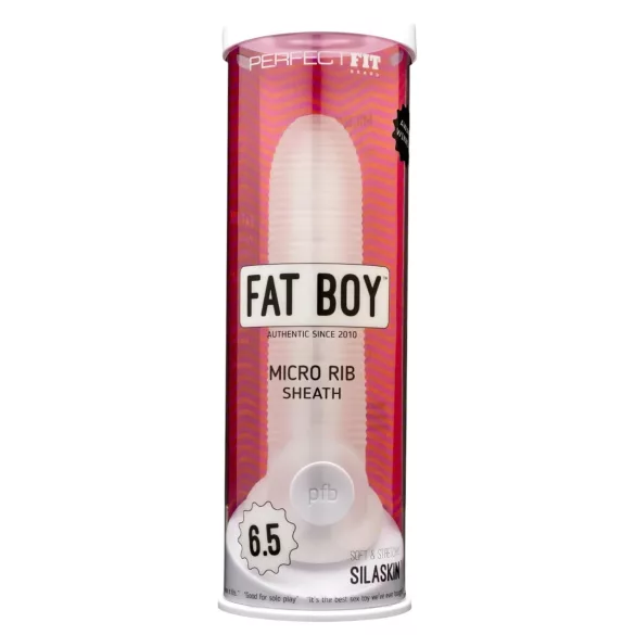 Perfect Fit - Fat Boy Micro a costine - guaina peniena (17 cm, bianco)