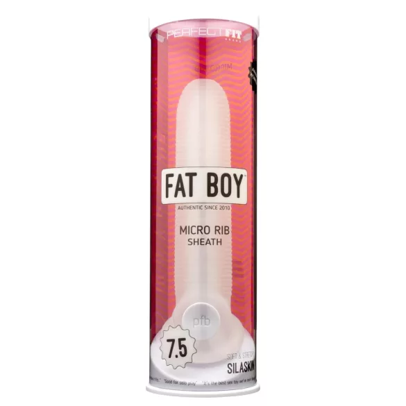 Perfect Fit - Fat Boy Micro a costine - guaina peniena (19 cm, bianca)