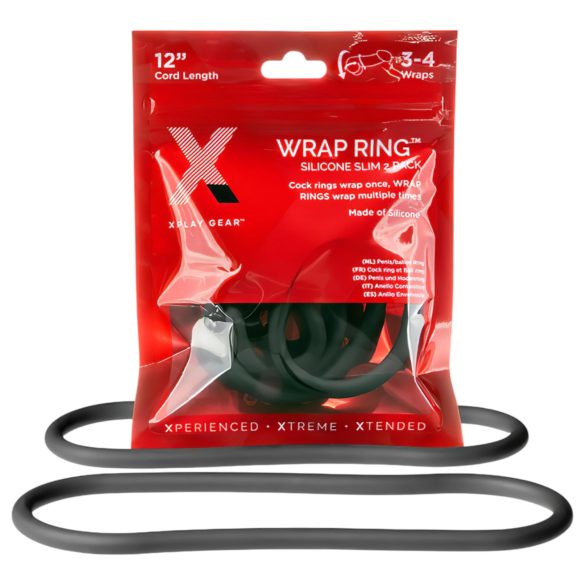 Perfect Fit Slim Wrap 12 - anello fallico sottile - nero (30cm)
