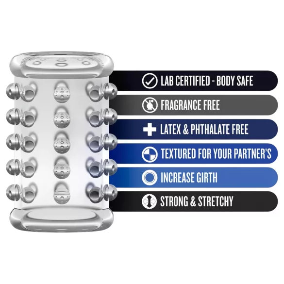 Stay Hard - anello fallico stimolante a pois - trasparente