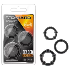 Stay Hard - set anelli fallici - silicone nero