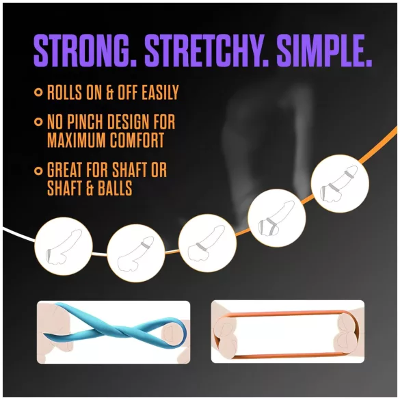 King of the Ring - set anelli fallo - colorati - 6 pezzi