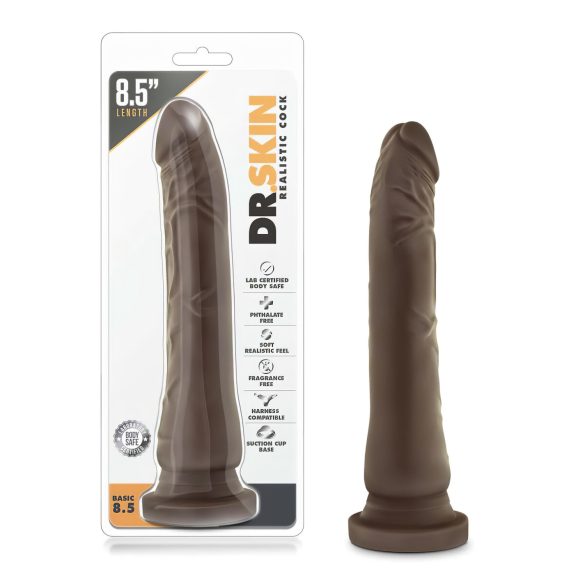 Dr. Skin 8,5 - Dildo realistico marrone con ventosa (20,5cm)