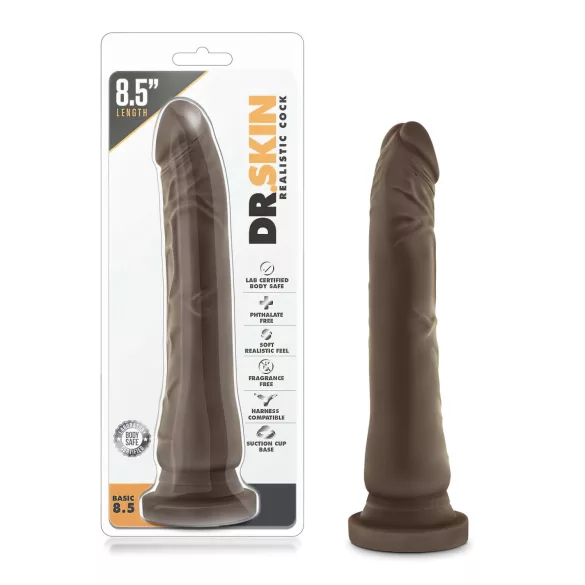 Dr. Skin 8,5 - dildo realistico con ventosa (marrone, 20,5 cm)