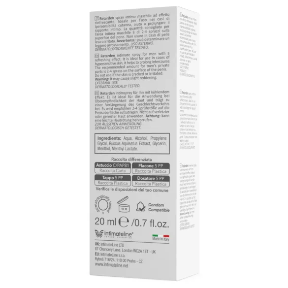 Intimateline R20 - spray ritardante rinfrescante per uomini (20 ml)