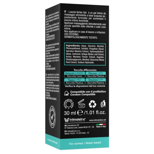 Intimateline Luxuria Vortex - gel stimolante rinfrescante per donne (30 ml)