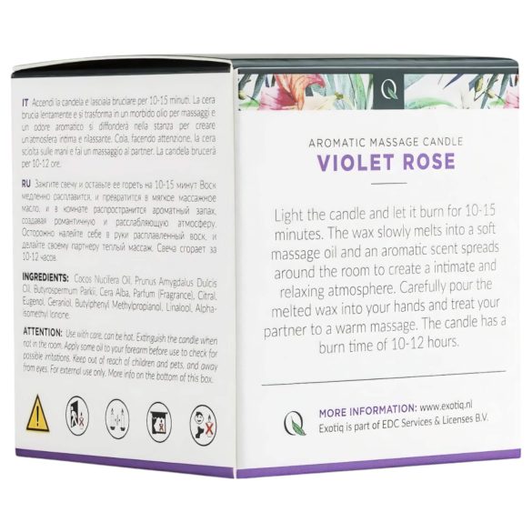 Exotiq Violet Rose - candela da massaggio - 60g