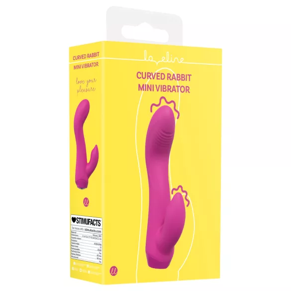 Loveline - mini vibratore curvo con coniglietto (rosa)