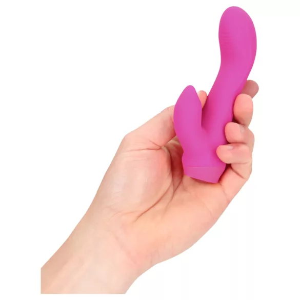 Loveline - mini vibratore curvo con coniglietto (rosa)