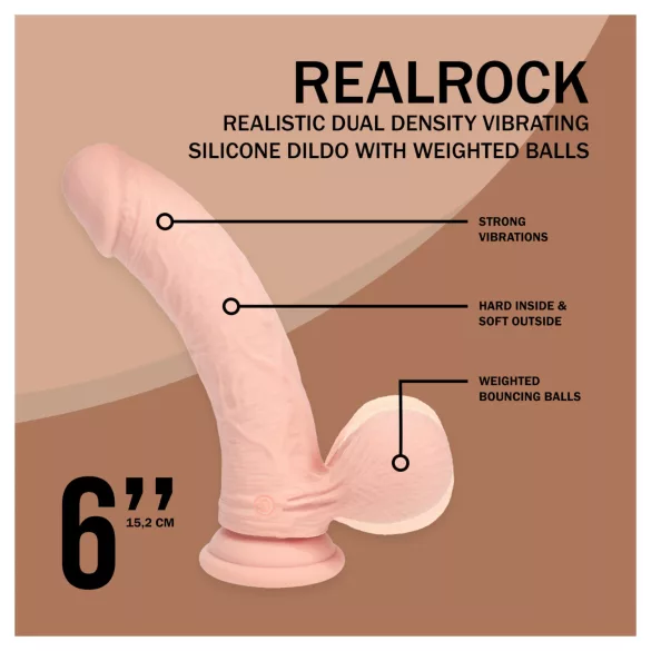 RealRock - vibratore realistico a doppia densità (color carne) - 15 cm