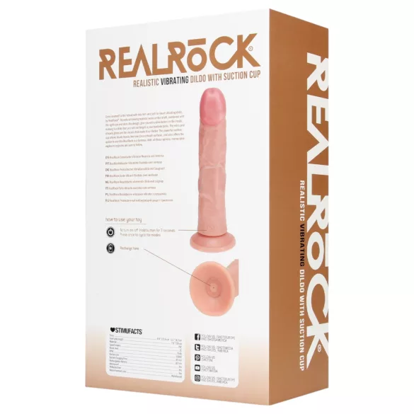 RealRock - vibratore realistico con ventosa (carnagione naturale, 20,5 cm)