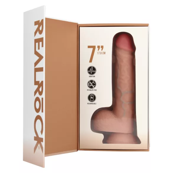 RealRock - vibratore con ventosa - realistico - 18 cm beige
