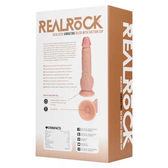RealRock - vibratore con ventosa - realistico - 18 cm beige