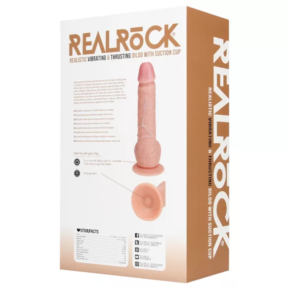 RealRock - vibratore con ventosa spinta - realistico - 20,5 cm beige