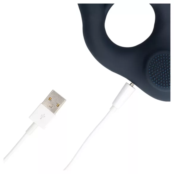 Loveline - anello fallico vibrante con stimolatore clitorideo - grigio