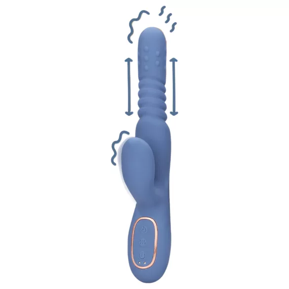 Loveline - vibratore riscaldante con spinta - silicone blu