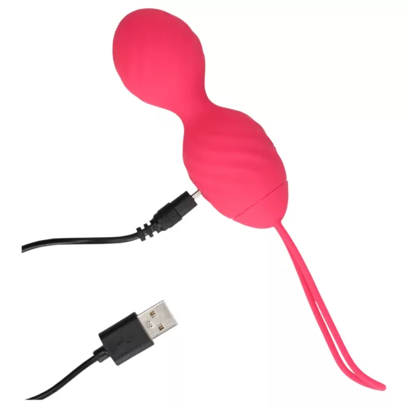 Loveline - palline vaginali vibranti scanalate - silicone rosa