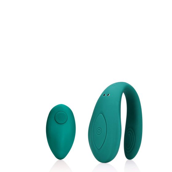 Vibratore di coppia ricaricabile e impermeabile con telecomando wireless Loveline" (verde)"