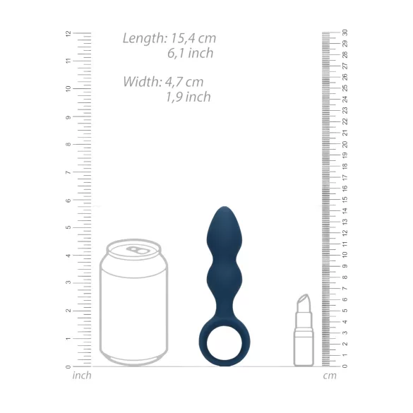 Loveline - dildo anale con anello - misura media - blu