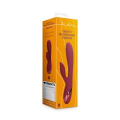   Vibratore flessibile Loveline con stimolatore clitorideo e batteria ricaricabile (bordeaux)
