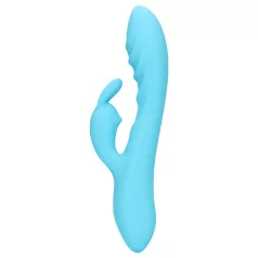   Loveline - vibratore rabbit impermeabile con stimolatore clitorideo - blu