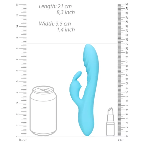 Loveline - vibratore rabbit impermeabile con stimolatore clitorideo - blu
