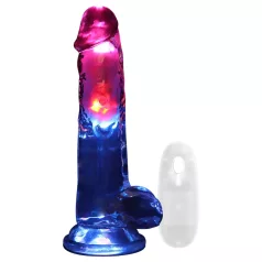   REALROCK - vibratore realistico con testicoli - luminoso - 20 cm