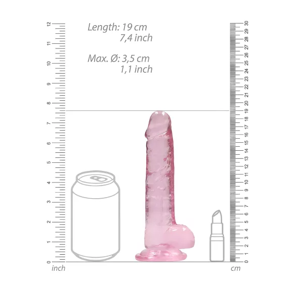 RealRock - dildo realistico trasparente - rosa 17cm
