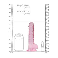 REALROCK - dildo traslucido realistico - rosa (17cm)