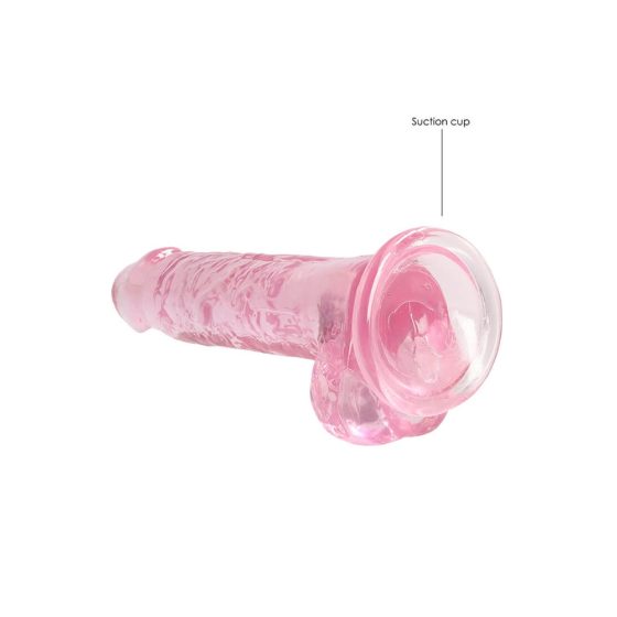 REALROCK - Dildo realistico trasparente rosa (17cm)