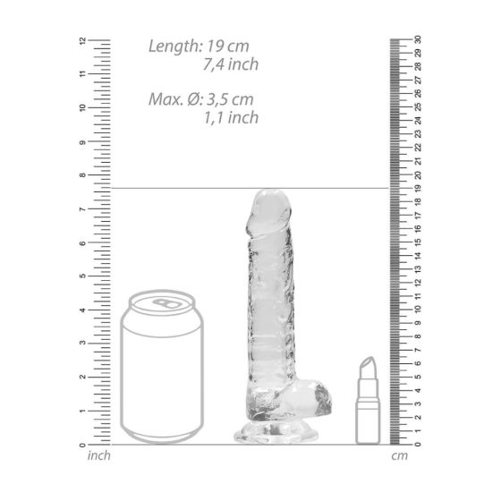 Dildo Realistico Trasparente RealRock - Cristallino (17cm)