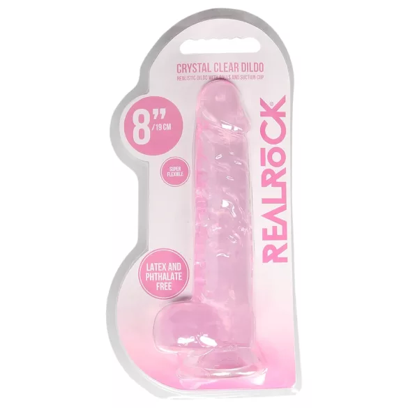 RealRock - dildo realistico trasparente - rosa 19 cm