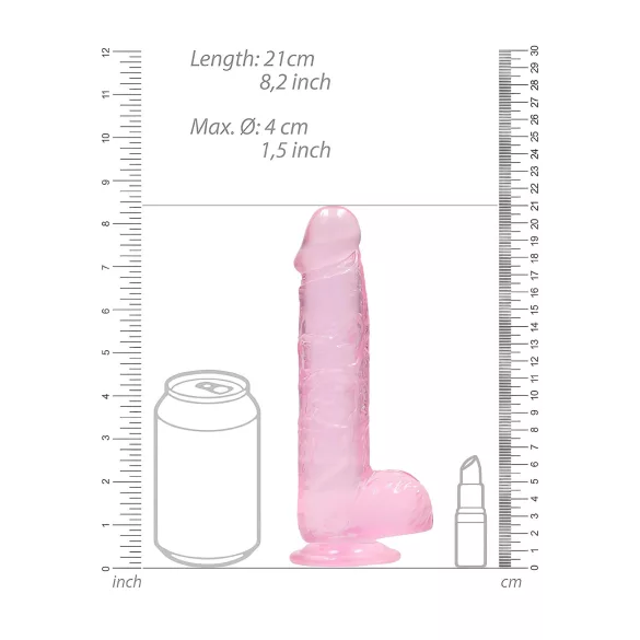 RealRock - dildo realistico trasparente - rosa 19 cm