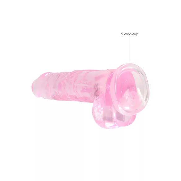 RealRock - dildo realistico trasparente - rosa 19 cm