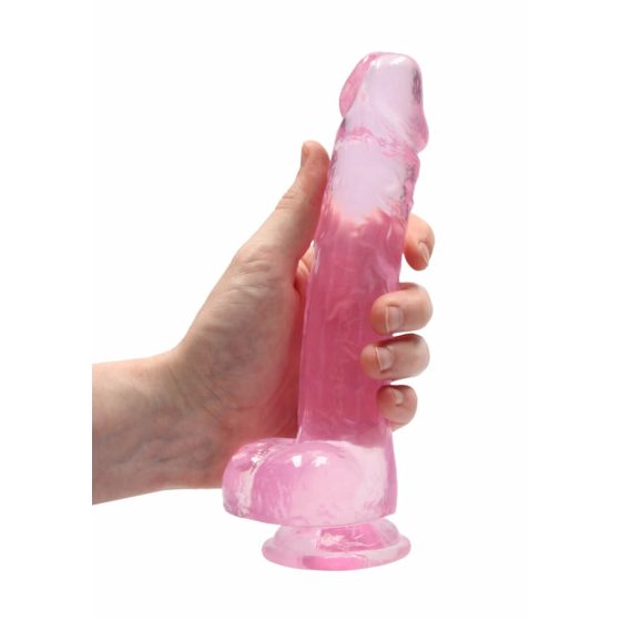 REALROCK - Dildo Realistico Trasparente Rosa (19cm)
