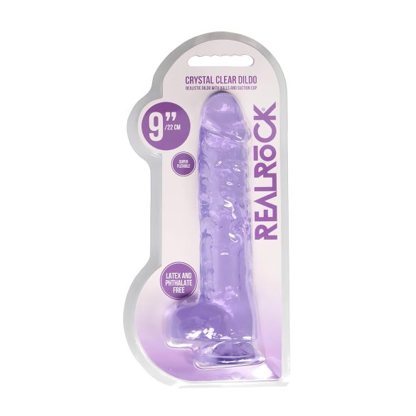 REALROCK - dildo realistico trasparente - viola (22cm)