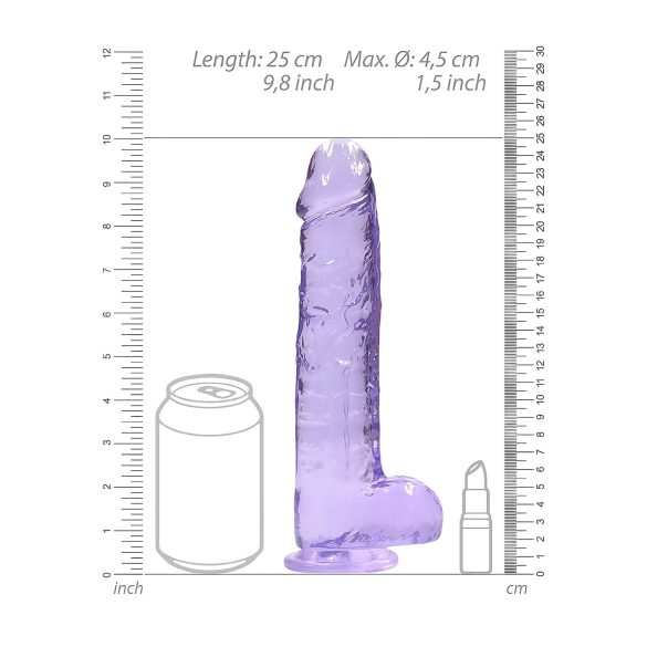 RealRock - dildo realistico trasparente - viola 22 cm