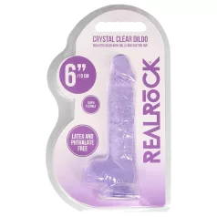 RealRock - dildo realistico trasparente - viola 15cm
