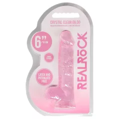 RealRock - dildo realistico trasparente - rosa 15cm