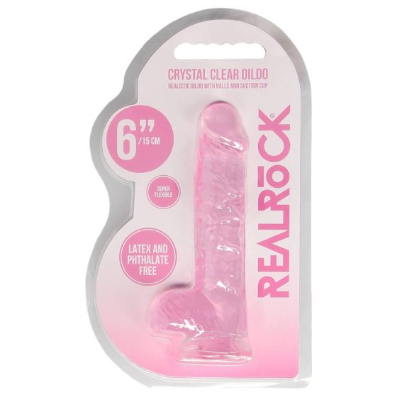 Dildo REALROCK semitrasparente realistico - rosa (15cm)