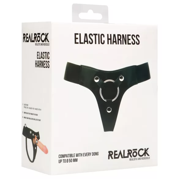 RealRock Elastic - slip per strap-on - nero