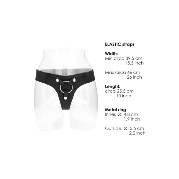 RealRock Elastic - slip per strap-on - nero