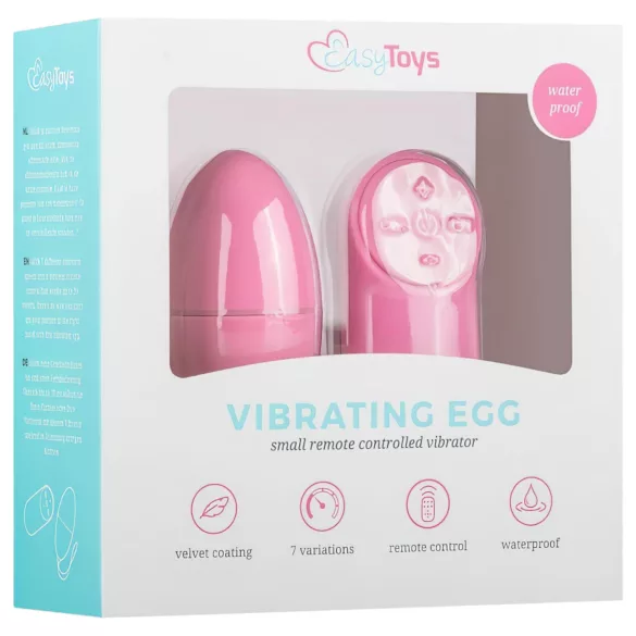 EasyToys - ovetto vibrante indossabile a 7 modalità con telecomando (rosa)