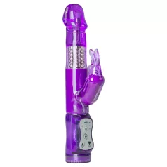  Easytoys - vibratore rabbit rotante con perle e stimolatore clitorideo - viola