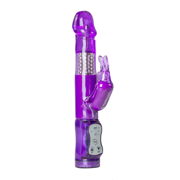 Easytoys - vibratore rabbit rotante con perle e stimolatore clitorideo - viola