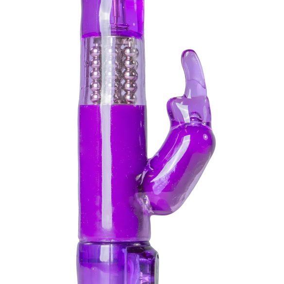 Easytoys - vibratore rabbit rotante con perle e stimolatore clitorideo - viola