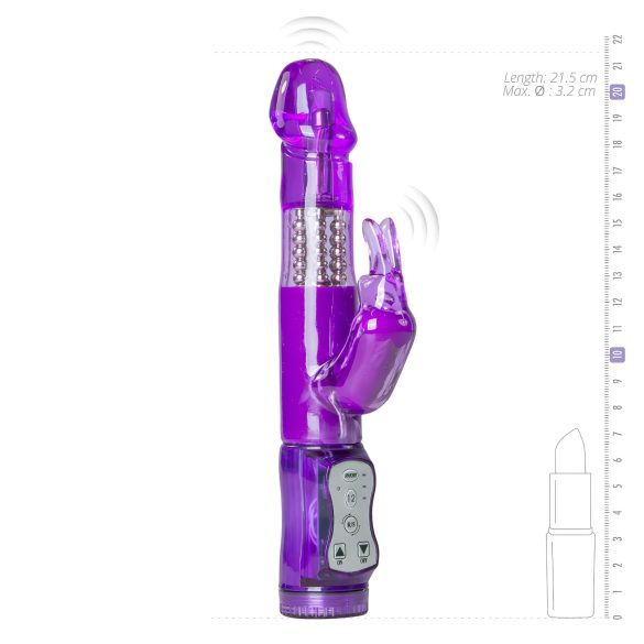 Easytoys - vibratore rabbit rotante con perle e stimolatore clitorideo - viola