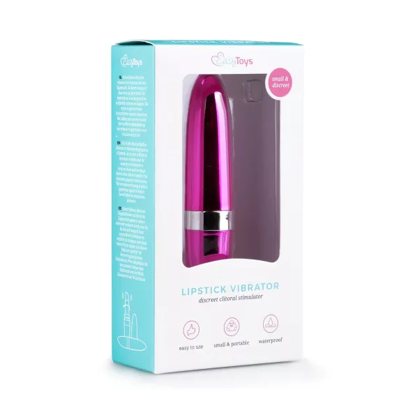 Easytoys - mini vibratore a forma di rossetto impermeabile rosa